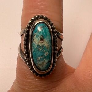 Turquoise Sterling Silver 925 Ring, Size 3.5